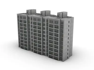 modern residential building Low-poly 3D model