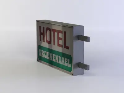 Hotel sign Low-poly 3D model