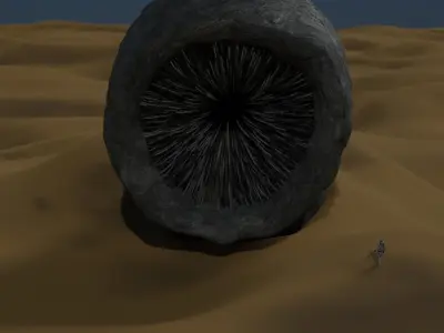 Sandworm From Dune Rigged Sci-fi Character Low-poly 3D model