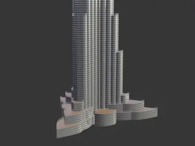 Burj Khalifa Low-poly 3D model