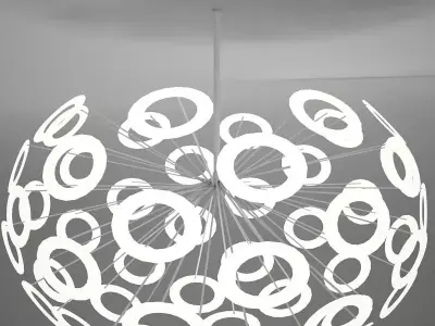 lamp04 light fixture with circles 3D model