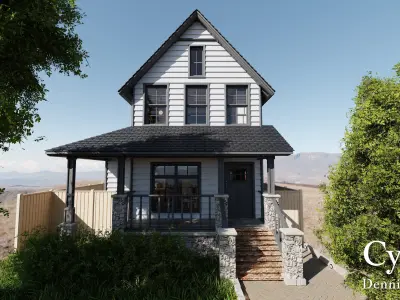 Modular Classic Style American House 4 Low-poly 3D model