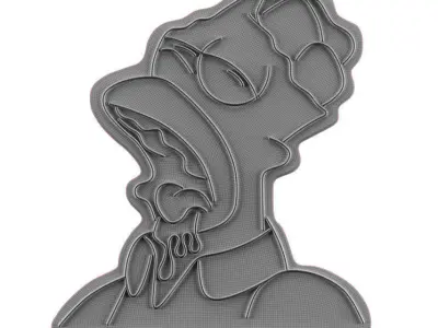 Homer Simpson Neon Sign 3D model