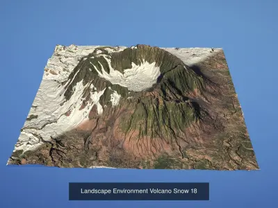 5 Landscape Environment Volcano Snow Volume 04 3D Model Pack