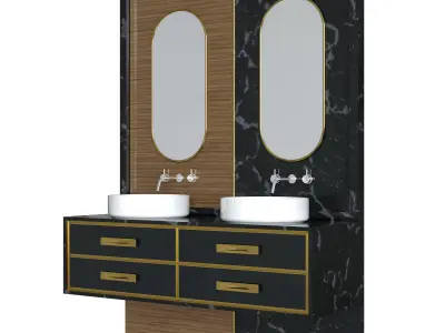 Bathroom Furniture Set 1 3D model