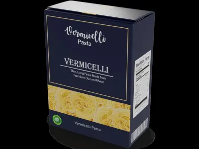 Penne fusilli macaroni vermicelli shells and shapes Vermicell... Low-poly 3D model
