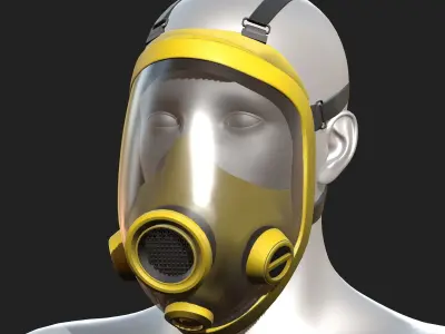 Gas mask protection futuristic technology fantasy  Low-poly 3D model