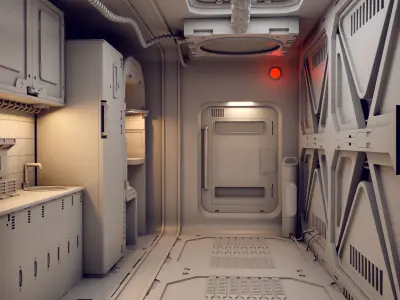 sci-fi shuttle room 3D model