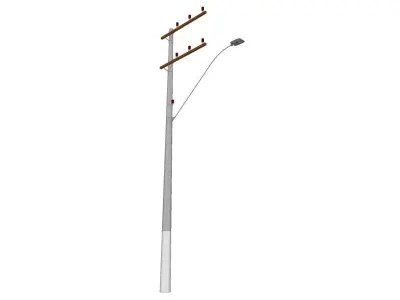 Concrete Lamp Post - Light Pole - Light Post - Street Light 32 3D model