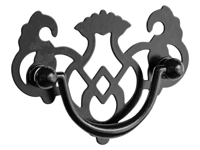 Chippendale Bail Pull Bright Solid Brass 3D model