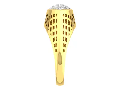 Light Weight Yellow Gold Diamond Ring  -DDS RN 214 3D print model