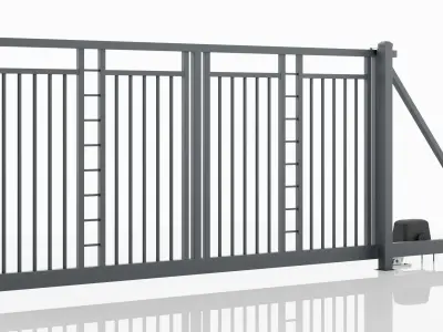 Aluminum Electric Sliding Gate - Model 6 - 3D model