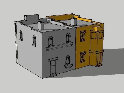 Shop Store Building 2pcs by Outland Models 3D Printable 3D print model