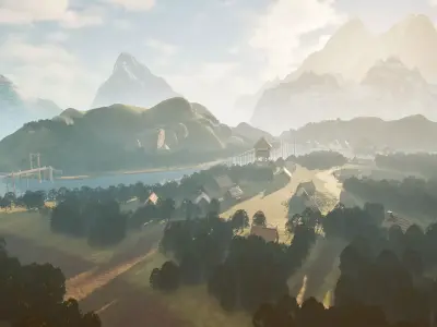 Viking Settlement Environment UE5 Low-poly 3D model