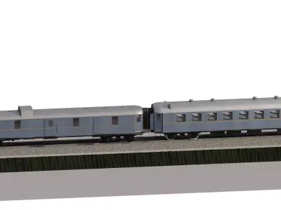 Steam train based on early 1900s Orient Express 3D model