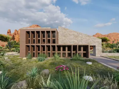 Forest villa-Casa Scene-Modern Villa 3D model