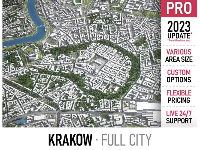 Krakow  Low-poly 3D model
