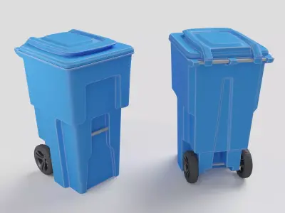 wheeled trash can 3D model