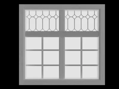 Windows window with glass Low-poly 3D model