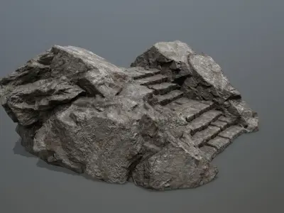 Rock  Gate Low-poly 3D model