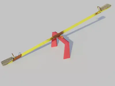 Playground See-saw - Low-poly PBR Low-poly 3D model