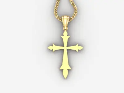 Light Gold 18K Cross Pendant 1CP013 3D print model