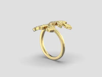 R 223 Leaf Ring 3D print model