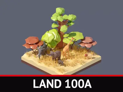 land 100A Low-poly 3D model