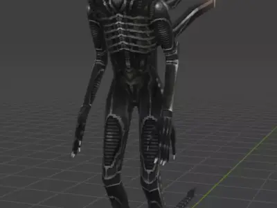 Low Poly Xenomorph Model Low-poly 3D model