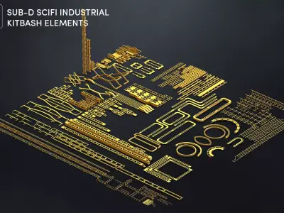 150 SUBD Scifi Architectural Kitbash elements Vol 3 3D model