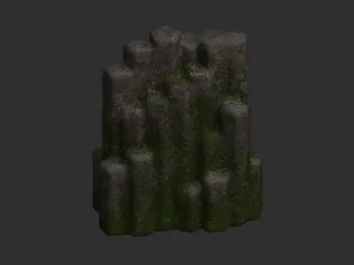 Cave Crystal 1 - Moss 1 Low-poly 3D model