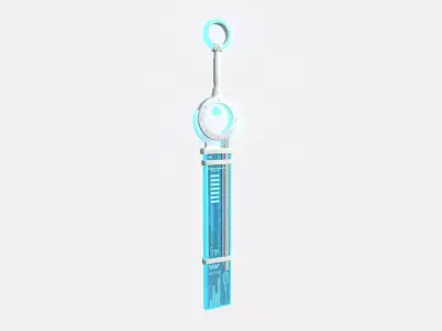 SciFi Sword A04 White Blue - Character Design Fashion Low-poly 3D model
