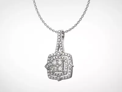 PE08 Classic Solitaire Pendant half ct CAD STL 18K  3g 3D print model