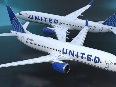 United Airlines Boeing 737 MAX 8 in Flying 