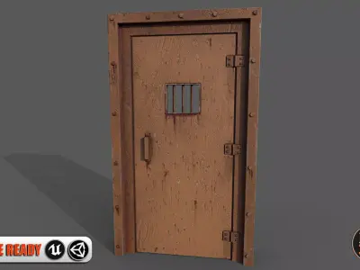 Prison cell door Low-poly 3D model