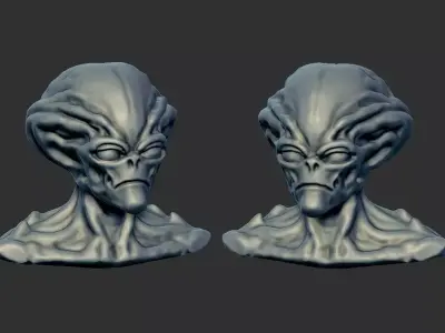 Alien Bust 2 - High-Quality 3D Printable STL Model 3D print model