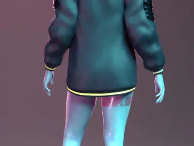 Cyberpunk Edrunners Rebecca T-pose 4K texture 3D model