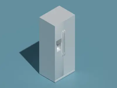 American style twin door fridge freezer with drinks dispenser Free 3D model