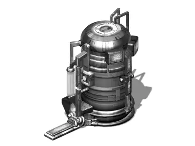 Future World - Ground Chemical Container 03 3D model