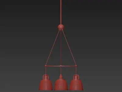 DUBLIN three lights hanging from metal chandelier 3D model