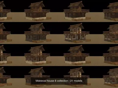 Mdeieval house 8 collection 3D Model Pack