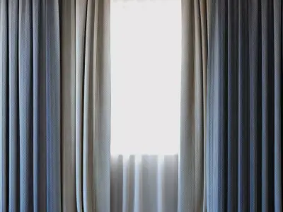 Curtains 07 Canvas curtains and tulle 3D model