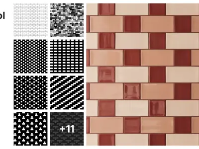 Subway and Square Tiles in Flemish Bond Layout Texture