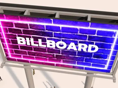 Billboard - outdoor advertising - branding 3D model