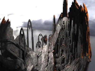 Gorgoroth Temple Fortress Ruins bridge 2  3D model