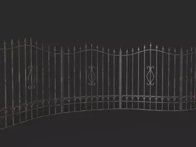 Iron Fence Low-poly 3D model