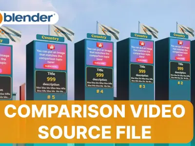 3d Comparison Video Template Low-poly 3D model