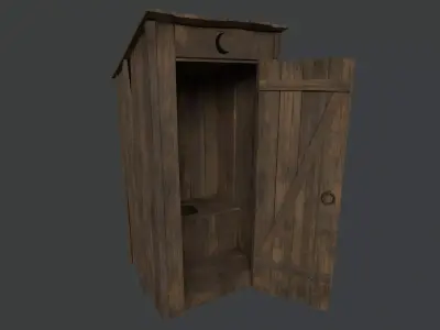 Wooden Outhouse PBR 3D Model 3D model