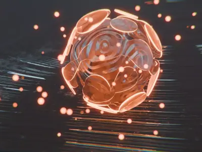 Abstract Object with Glow Particles Animation 3D model