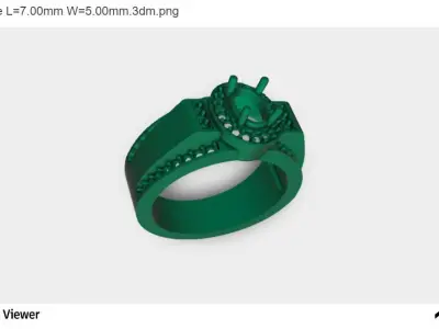 Men Ring With Oval Cut Center Stone 3D print model